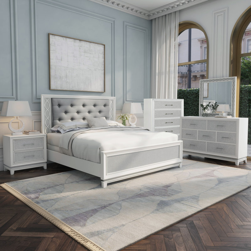 Orren Ellis Zon 6 Piece LED Bedroom Set | Wayfair